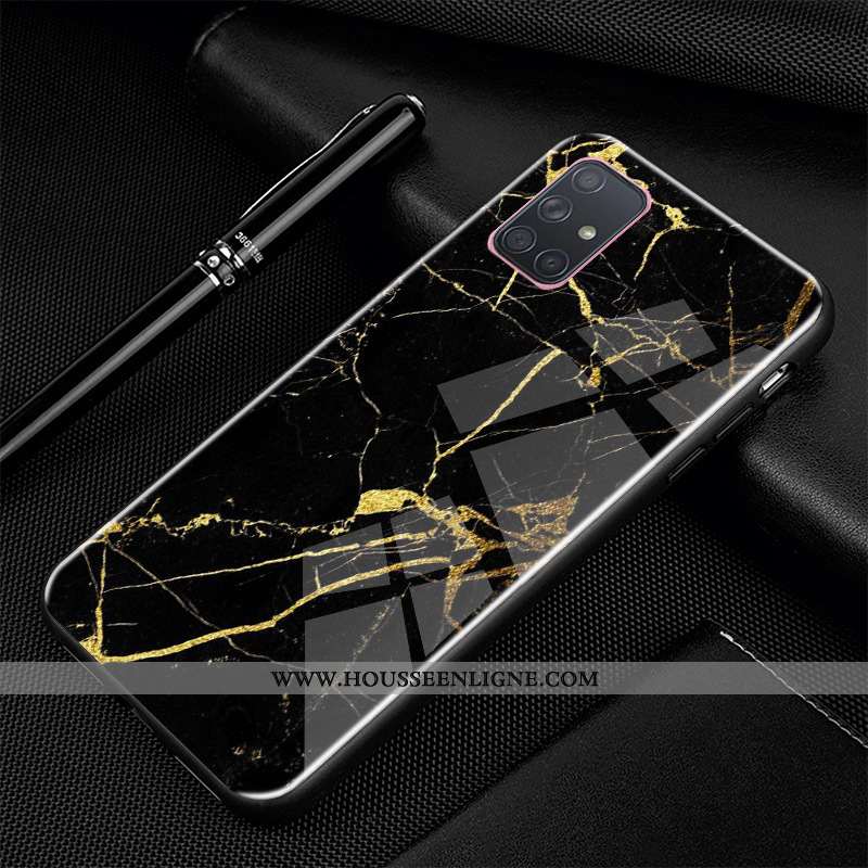 Étui Samsung Galaxy A71 Fluide Doux Silicone Protection Noir Téléphone Portable Personnalisé Bordure
