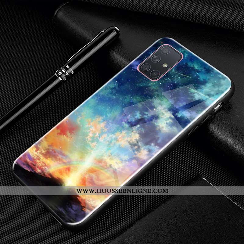 Étui Samsung Galaxy A71 Fluide Doux Silicone Protection Noir Téléphone Portable Personnalisé Bordure