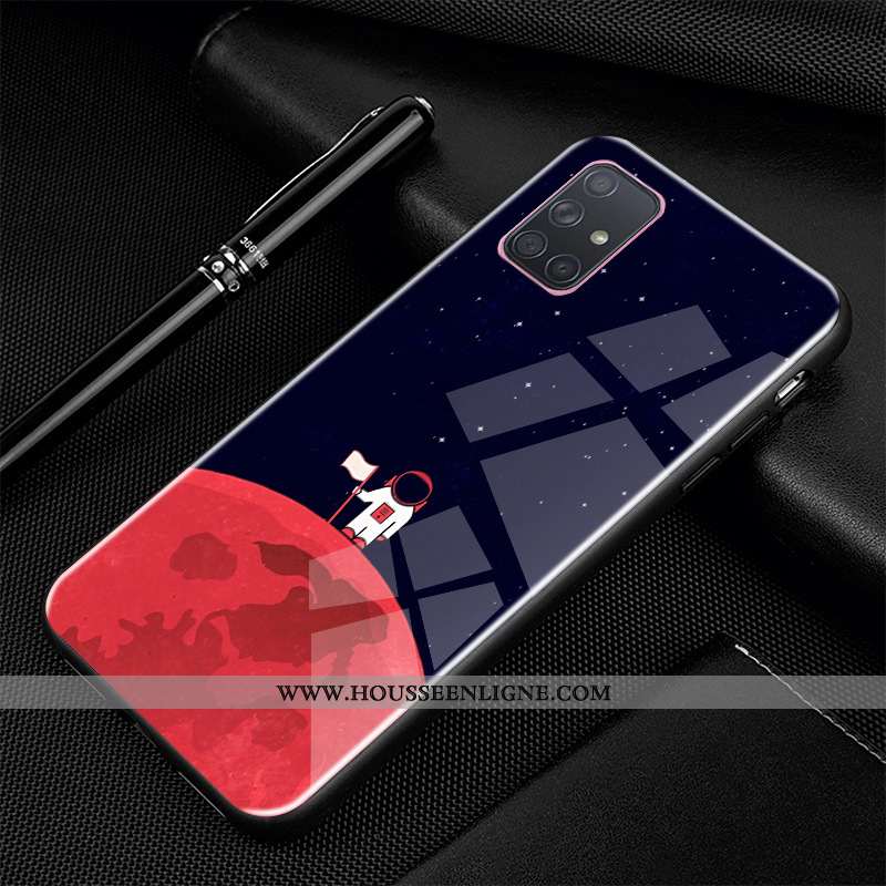 Étui Samsung Galaxy A71 Fluide Doux Silicone Protection Noir Téléphone Portable Personnalisé Bordure