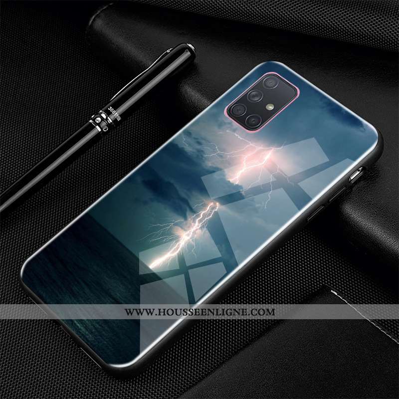 Étui Samsung Galaxy A71 Fluide Doux Silicone Protection Noir Téléphone Portable Personnalisé Bordure