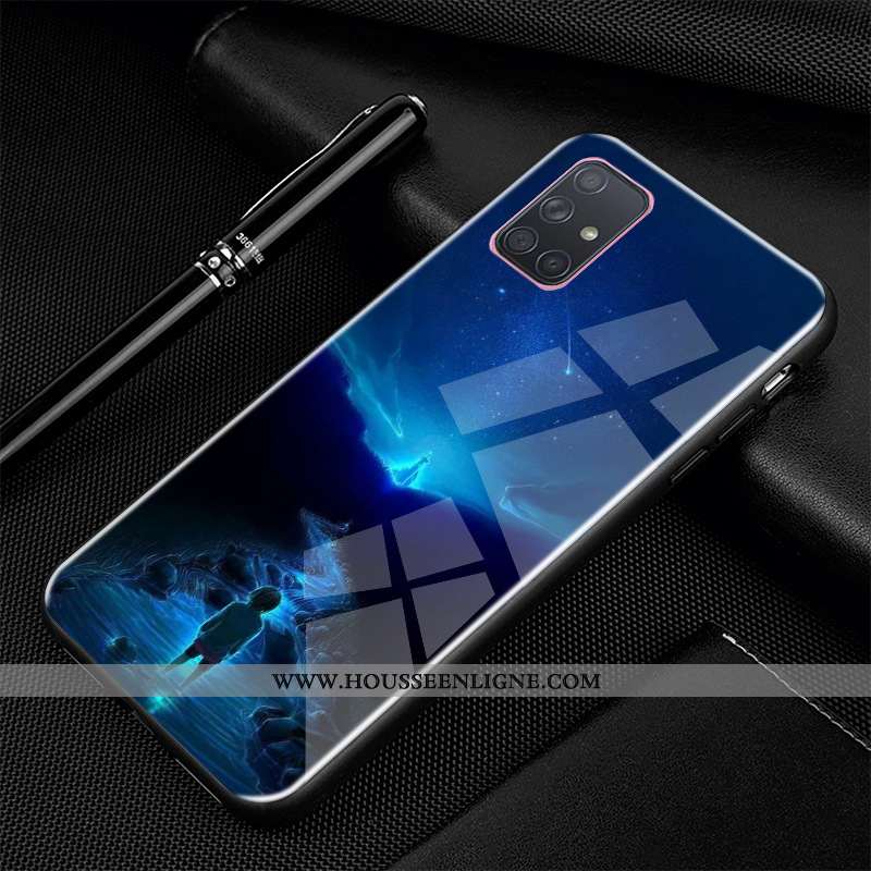 Étui Samsung Galaxy A71 Fluide Doux Silicone Protection Noir Téléphone Portable Personnalisé Bordure