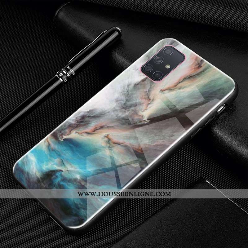 Étui Samsung Galaxy A71 Fluide Doux Silicone Protection Noir Téléphone Portable Personnalisé Bordure