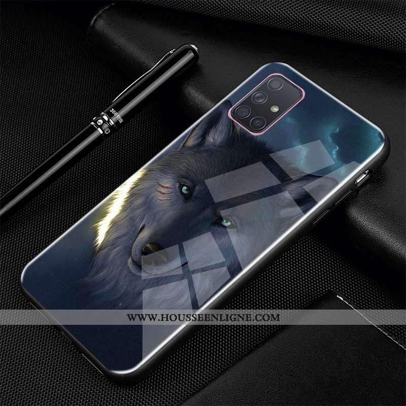 Étui Samsung Galaxy A71 Fluide Doux Silicone Protection Noir Téléphone Portable Personnalisé Bordure