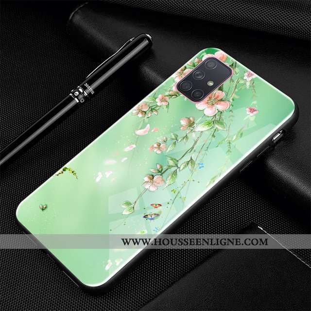 Étui Samsung Galaxy A71 Fluide Doux Silicone Protection Noir Téléphone Portable Personnalisé Bordure