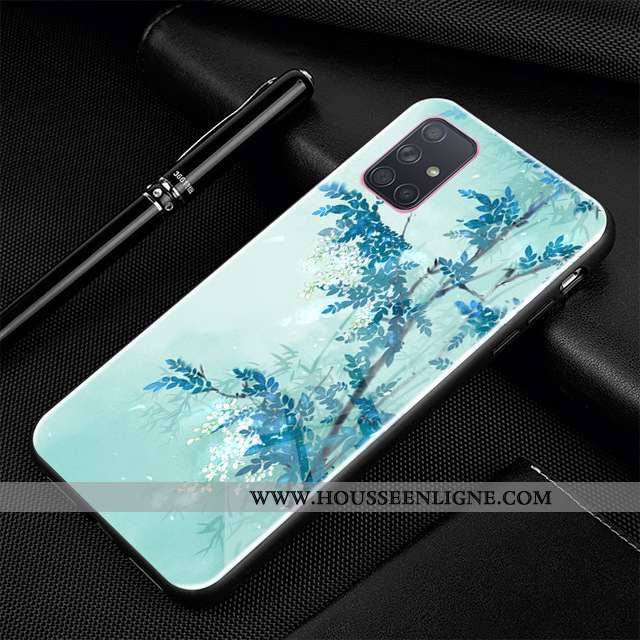 Étui Samsung Galaxy A71 Fluide Doux Silicone Protection Noir Téléphone Portable Personnalisé Bordure