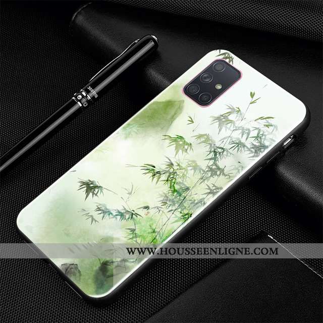Étui Samsung Galaxy A71 Fluide Doux Silicone Protection Noir Téléphone Portable Personnalisé Bordure