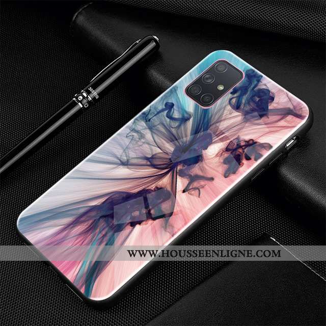 Étui Samsung Galaxy A71 Fluide Doux Silicone Protection Noir Téléphone Portable Personnalisé Bordure