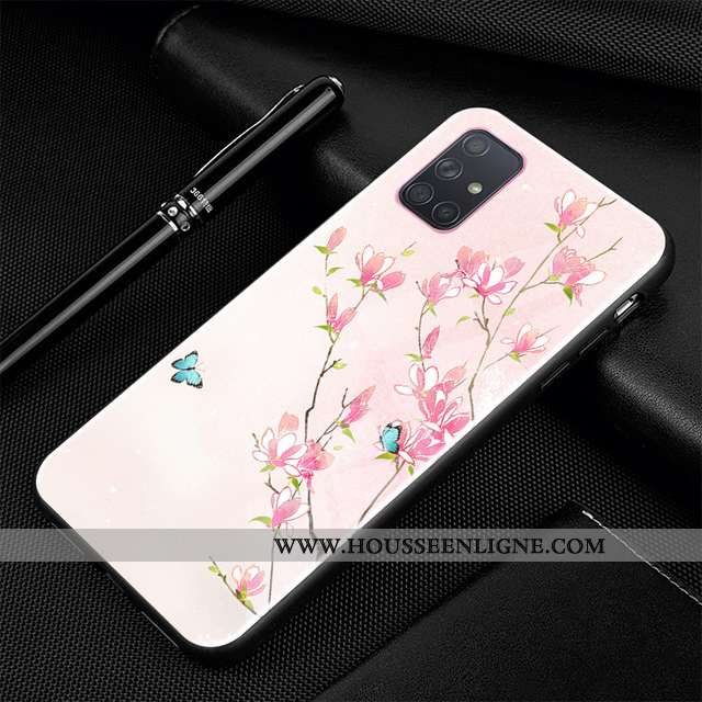 Étui Samsung Galaxy A71 Fluide Doux Silicone Protection Noir Téléphone Portable Personnalisé Bordure