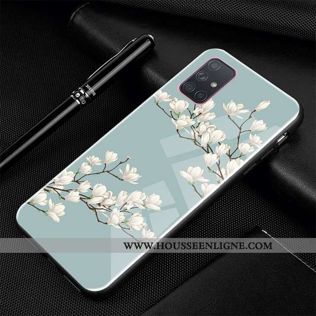 Étui Samsung Galaxy A71 Fluide Doux Silicone Protection Noir Téléphone Portable Personnalisé Bordure