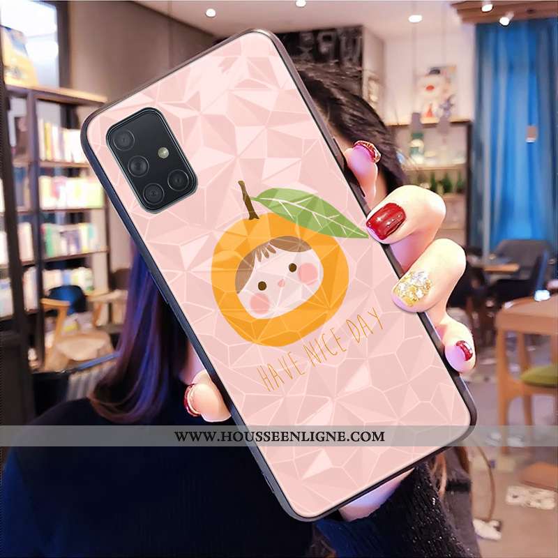 Étui Samsung Galaxy A71 Modèle Fleurie Frais Petit Étoile Rose Losange Téléphone Portable