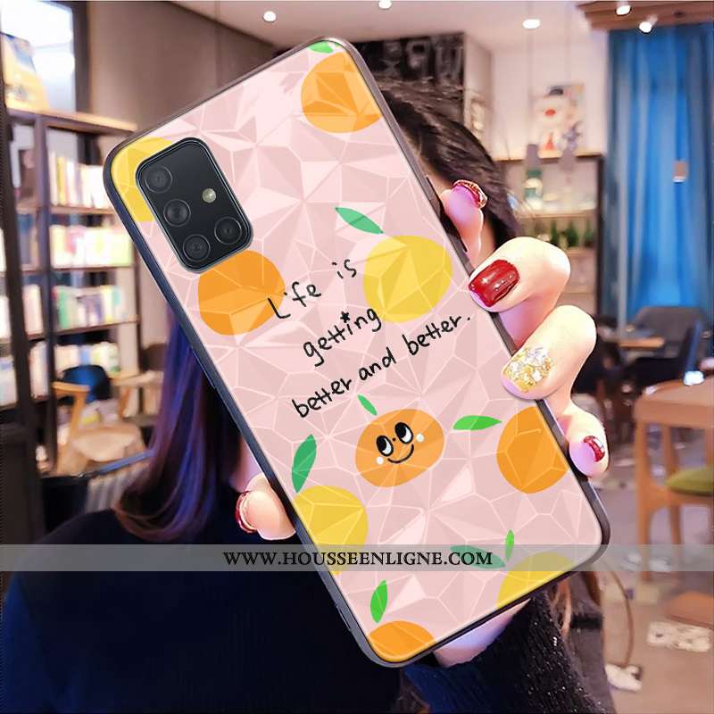 Étui Samsung Galaxy A71 Modèle Fleurie Frais Petit Étoile Rose Losange Téléphone Portable