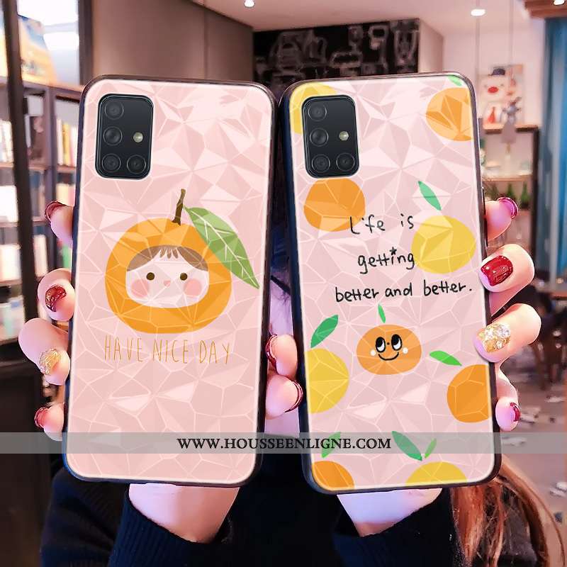 Étui Samsung Galaxy A71 Modèle Fleurie Frais Petit Étoile Rose Losange Téléphone Portable