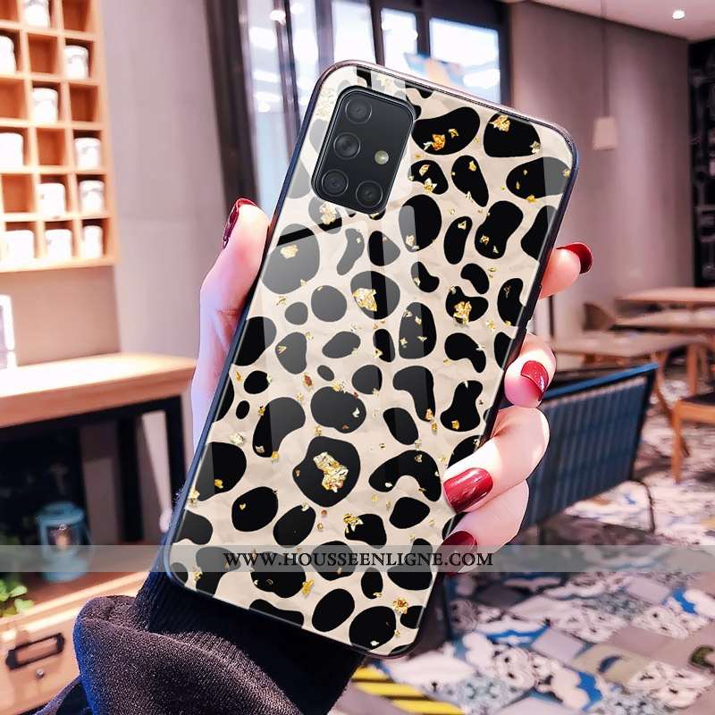 Étui Samsung Galaxy A71 Modèle Fleurie Protection Noir Tendance Léopard Rose Téléphone Portable