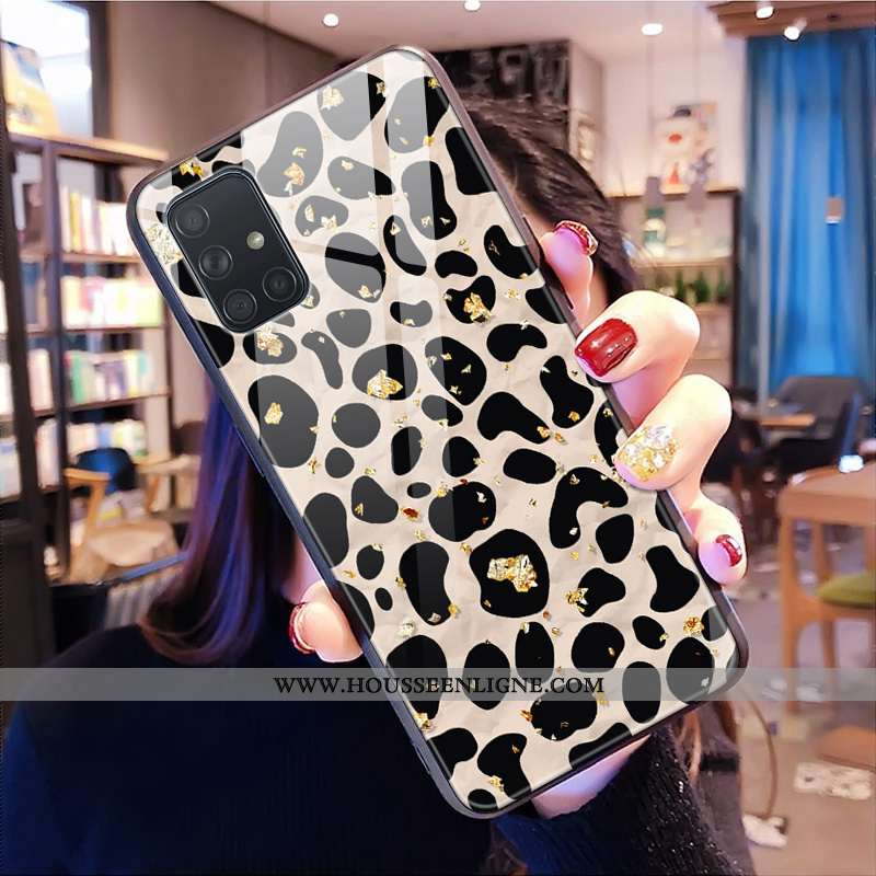 Étui Samsung Galaxy A71 Modèle Fleurie Protection Noir Tendance Léopard Rose Téléphone Portable