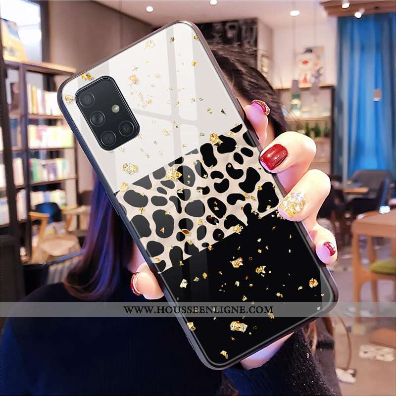 Étui Samsung Galaxy A71 Modèle Fleurie Protection Noir Tendance Léopard Rose Téléphone Portable