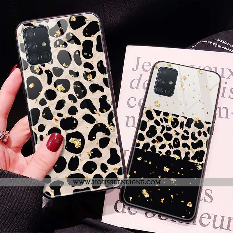 Étui Samsung Galaxy A71 Modèle Fleurie Protection Noir Tendance Léopard Rose Téléphone Portable