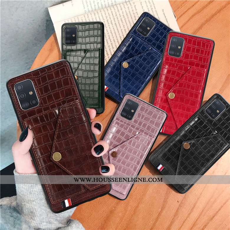 Étui Samsung Galaxy A71 Silicone Protection Crocodile Étoile Modèle Fleurie Vert Verte