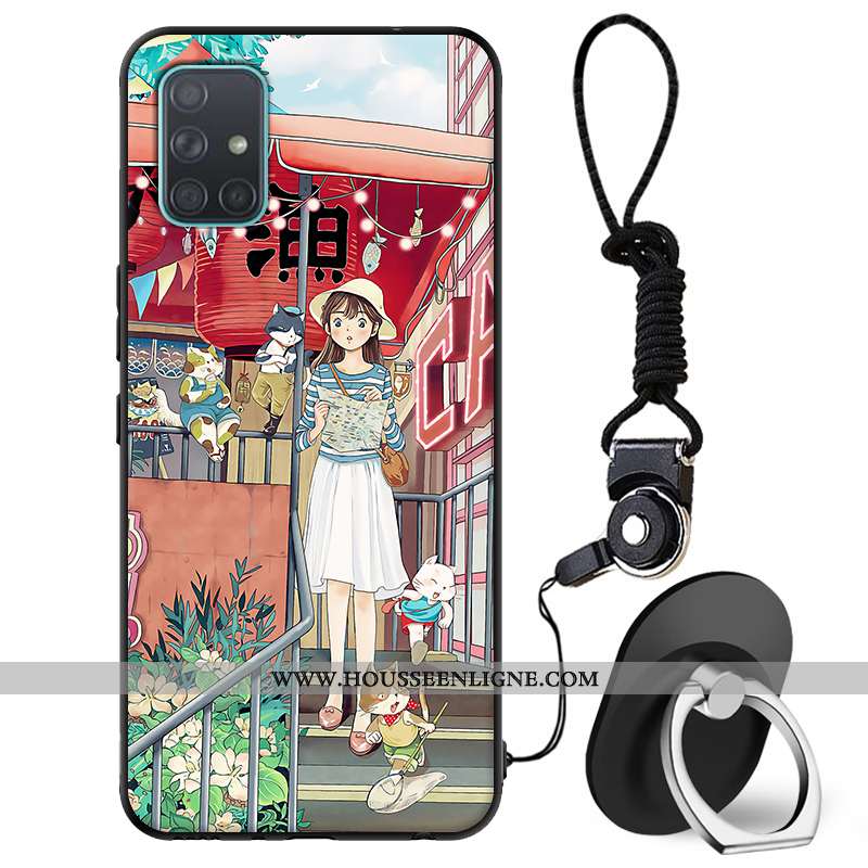 Étui Samsung Galaxy A71 Tendance Fluide Doux Étoile Coque Protection Téléphone Portable Verte