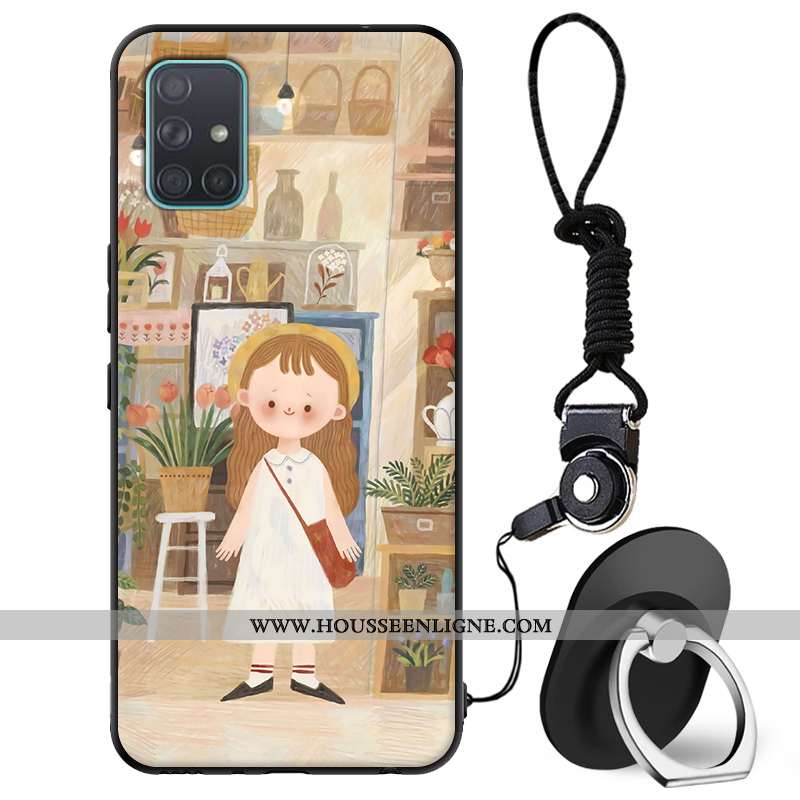 Étui Samsung Galaxy A71 Tendance Fluide Doux Étoile Coque Protection Téléphone Portable Verte