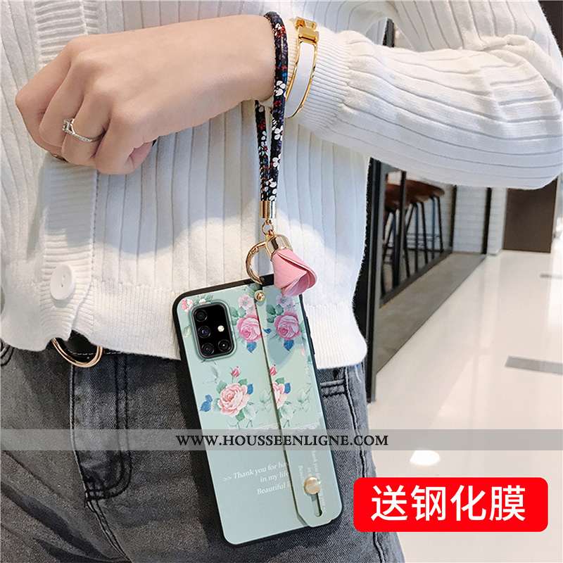 Étui Samsung Galaxy A71 Tendance Légère Support Tout Compris Rouge Téléphone Portable Fleur