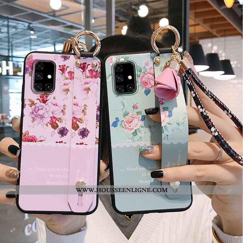 Étui Samsung Galaxy A71 Tendance Légère Support Tout Compris Rouge Téléphone Portable Fleur
