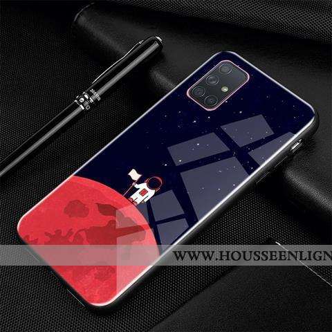 Étui Samsung Galaxy A71 Tendance Protection Dessin Animé Créatif Noir Personnalité Verre