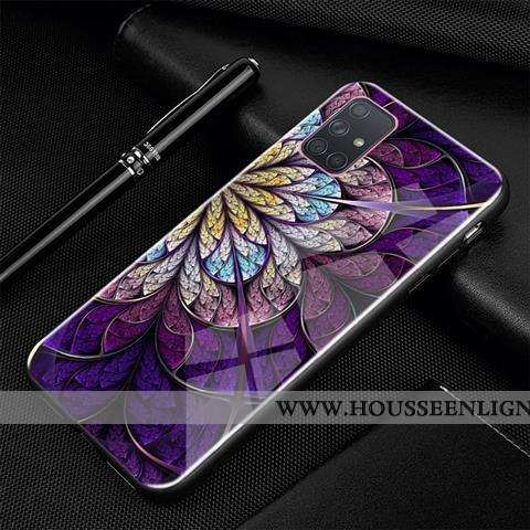 Étui Samsung Galaxy A71 Tendance Protection Dessin Animé Créatif Noir Personnalité Verre