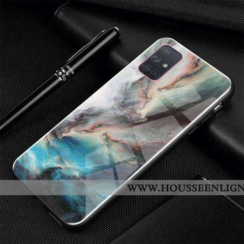 Étui Samsung Galaxy A71 Tendance Protection Dessin Animé Créatif Noir Personnalité Verre