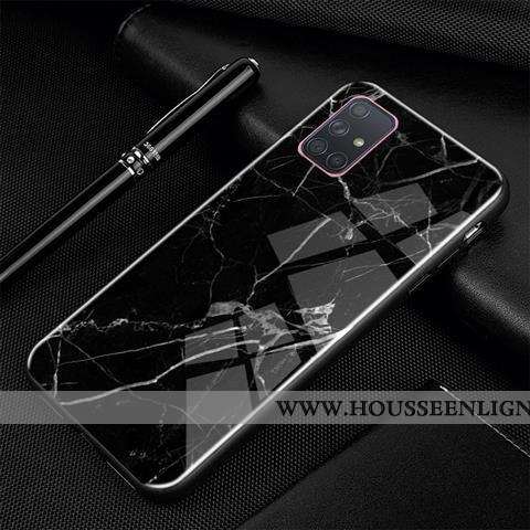 Étui Samsung Galaxy A71 Tendance Protection Dessin Animé Créatif Noir Personnalité Verre