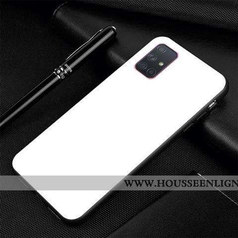 Étui Samsung Galaxy A71 Tendance Protection Dessin Animé Créatif Noir Personnalité Verre