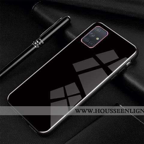 Étui Samsung Galaxy A71 Tendance Protection Dessin Animé Créatif Noir Personnalité Verre