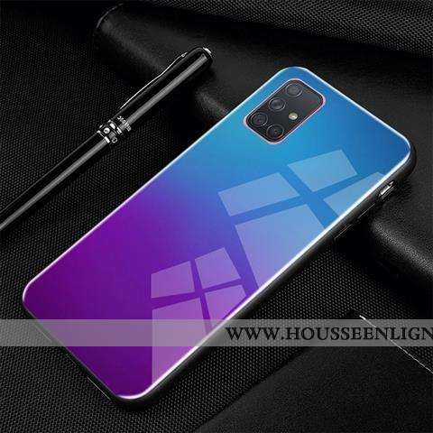 Étui Samsung Galaxy A71 Tendance Protection Dessin Animé Créatif Noir Personnalité Verre