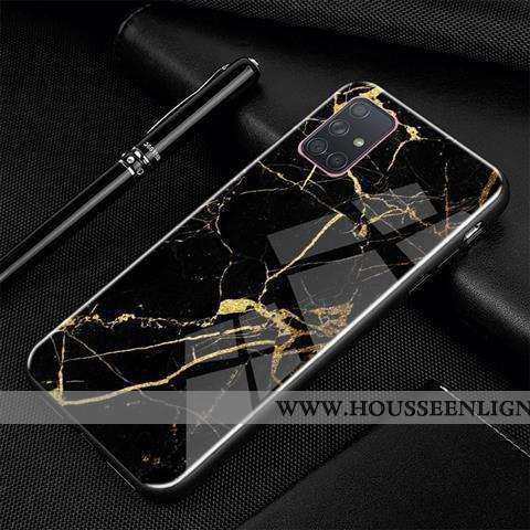 Étui Samsung Galaxy A71 Tendance Protection Dessin Animé Créatif Noir Personnalité Verre