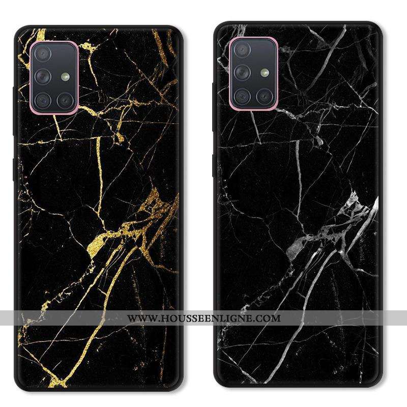 Étui Samsung Galaxy A71 Tendance Protection Dessin Animé Créatif Noir Personnalité Verre