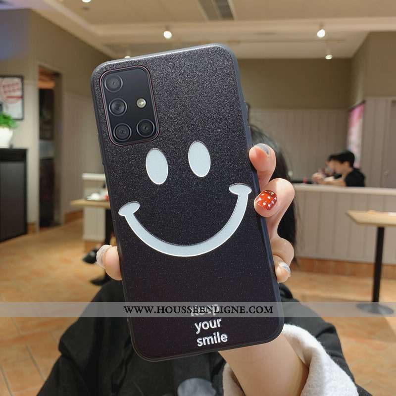 Étui Samsung Galaxy A71 Tendance Silicone Étoile Téléphone Portable Incassable Net Rouge Noir