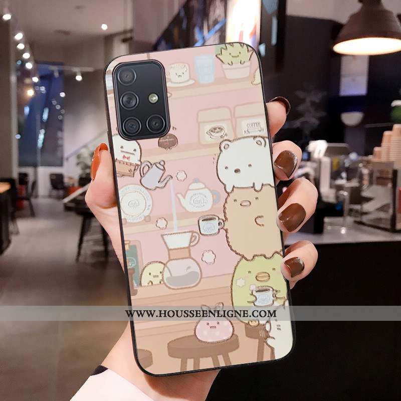 Étui Samsung Galaxy A71 Tendance Silicone Étoile Téléphone Portable Incassable Net Rouge Noir