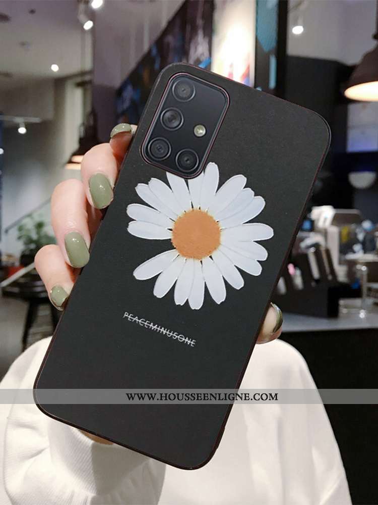 Étui Samsung Galaxy A71 Tendance Silicone Étoile Téléphone Portable Incassable Net Rouge Noir