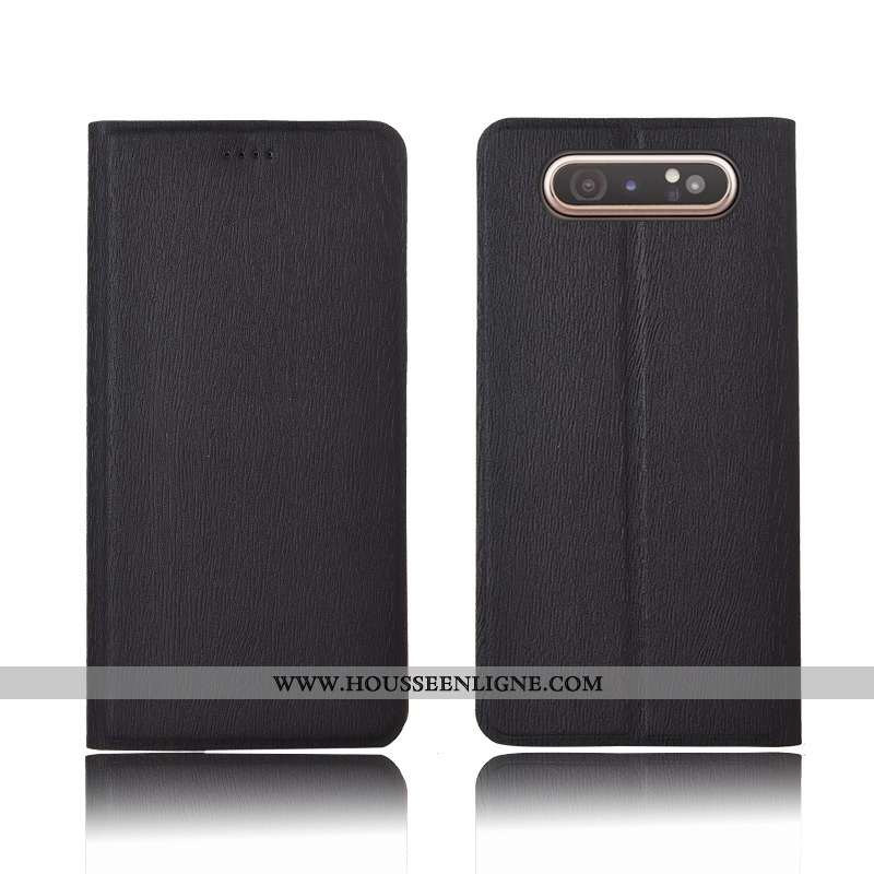 Étui Samsung Galaxy A80 Cuir Modèle Fleurie Incassable Délavé En Daim Silicone Étoile Téléphone Port