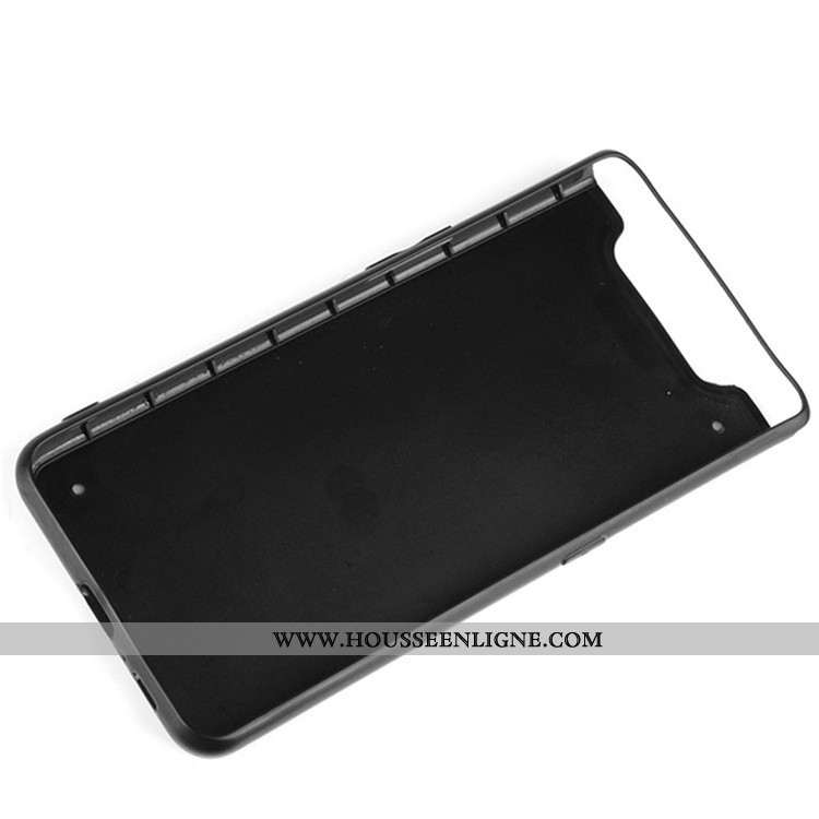 Étui Samsung Galaxy A80 Cuir Protection Difficile Coque Téléphone Portable Étoile Noir