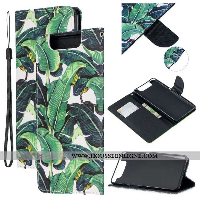 Étui Samsung Galaxy A80 Dessin Animé Cuir Housse Coque Tout Compris Protection Bleu