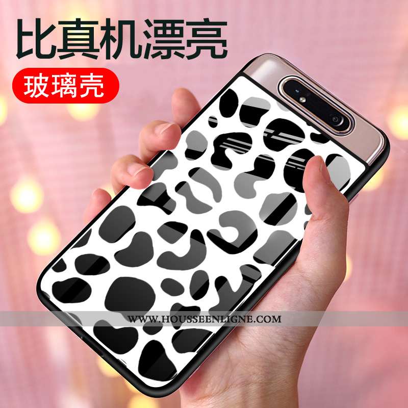 Étui Samsung Galaxy A80 Personnalité Créatif Incassable Verre Tout Compris Coque Silicone Noir