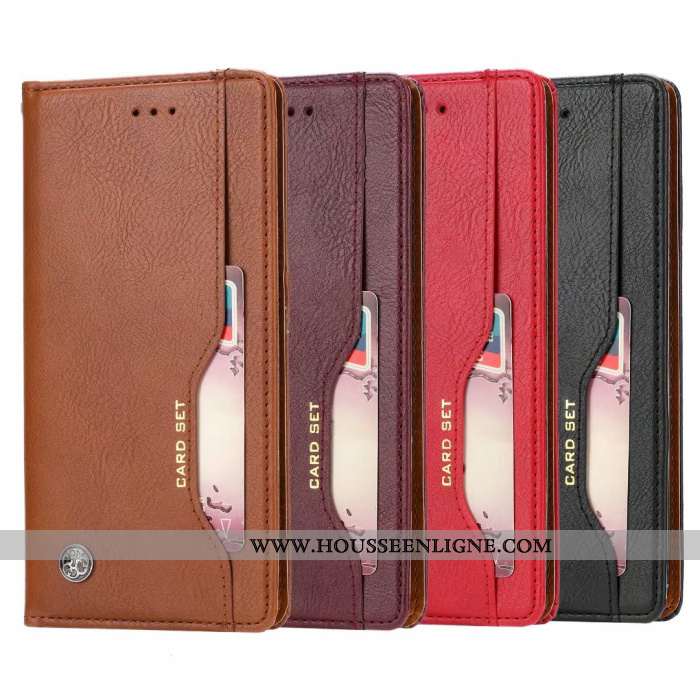 Étui Samsung Galaxy A80 Portefeuille Cuir Étoile Coque Protection Téléphone Portable Carte Rouge