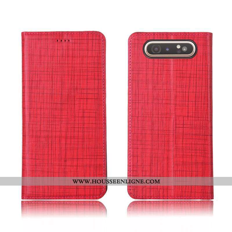 Étui Samsung Galaxy A80 Protection Silicone Incassable Rouge Étoile Téléphone Portable