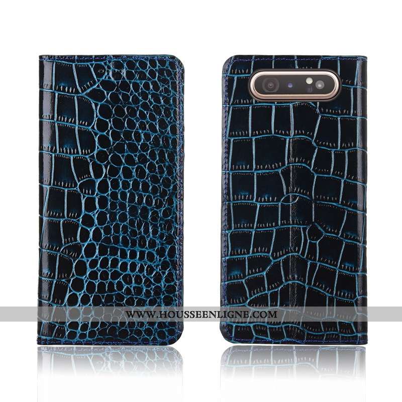 Étui Samsung Galaxy A80 Silicone Protection Marron Cuir Téléphone Portable Étoile Clamshell