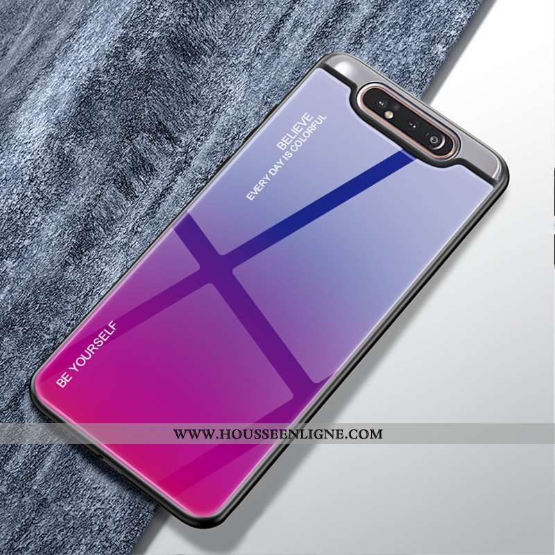 Étui Samsung Galaxy A80 Tendance Protection Petit Téléphone Portable Vert Verre Étoile Verte