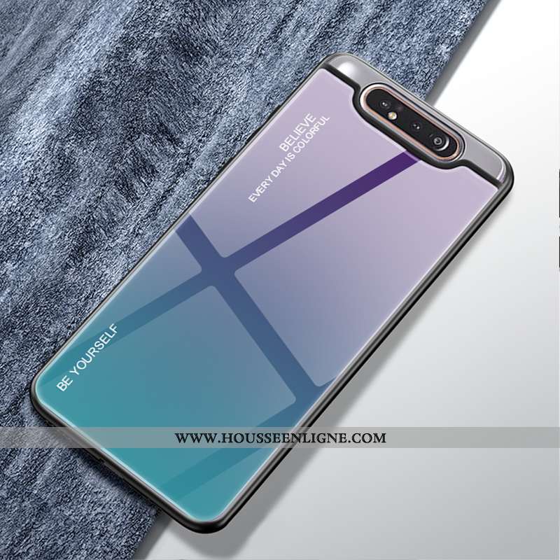 Étui Samsung Galaxy A80 Tendance Protection Petit Téléphone Portable Vert Verre Étoile Verte