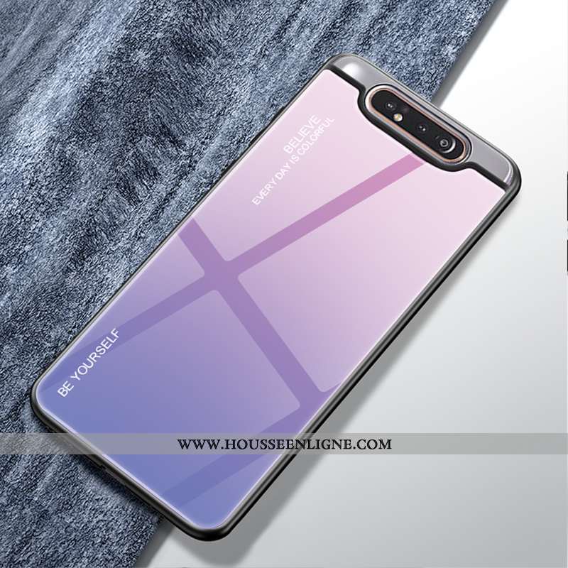 Étui Samsung Galaxy A80 Tendance Protection Petit Téléphone Portable Vert Verre Étoile Verte