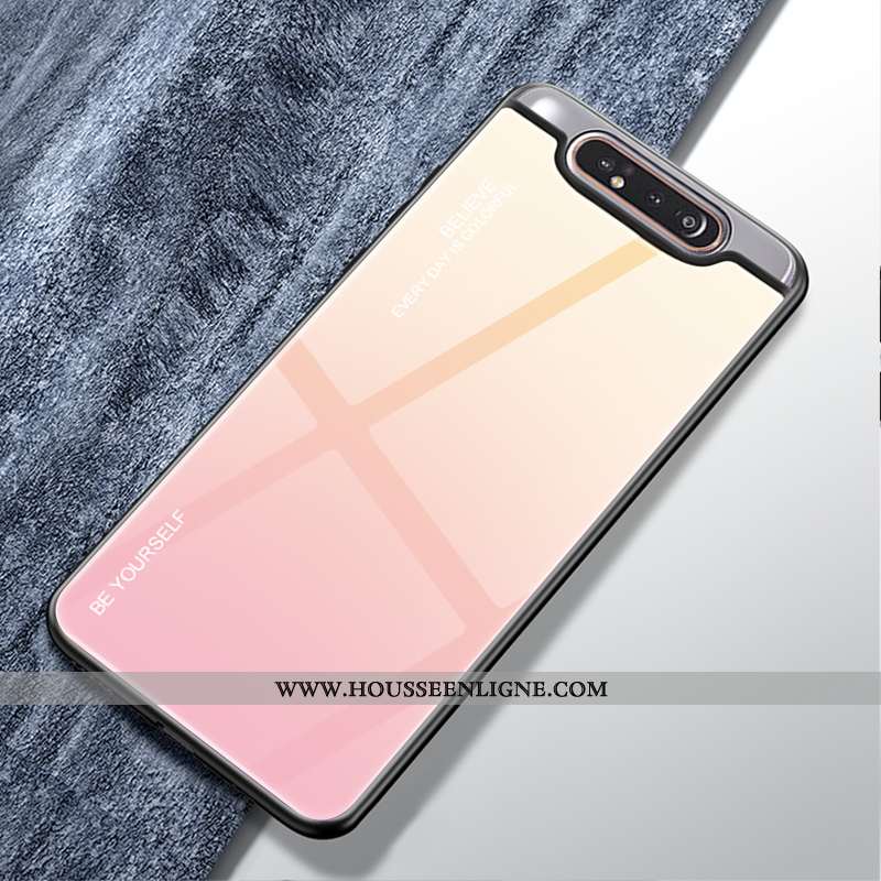 Étui Samsung Galaxy A80 Tendance Protection Petit Téléphone Portable Vert Verre Étoile Verte
