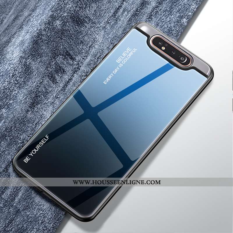 Étui Samsung Galaxy A80 Tendance Protection Petit Téléphone Portable Vert Verre Étoile Verte