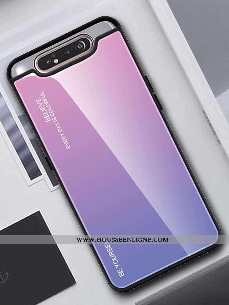 Étui Samsung Galaxy A80 Tendance Protection Petit Téléphone Portable Vert Verre Étoile Verte